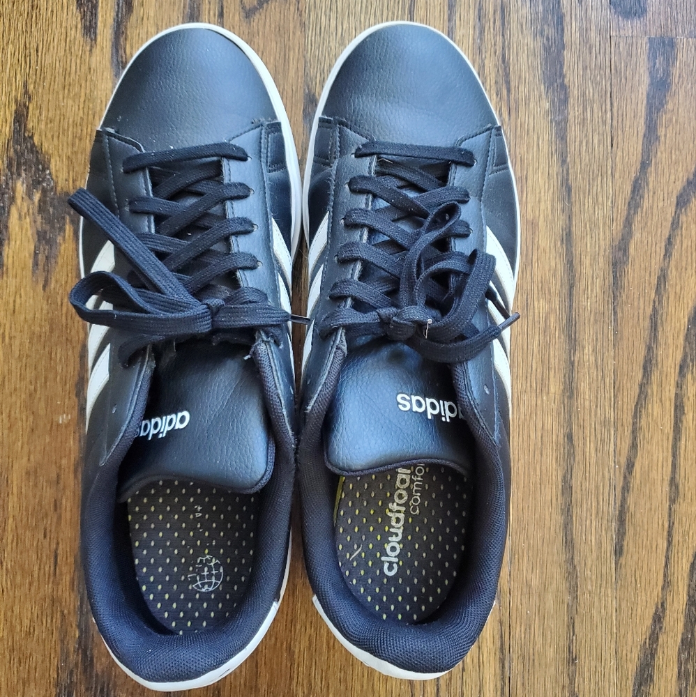 Adidas Men's Black Sneakers Grand Court Cloudfoam